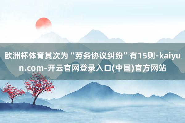 欧洲杯体育其次为“劳务协议纠纷”有15则-kaiyun.com-开云官网登录入口(中国)官方网站