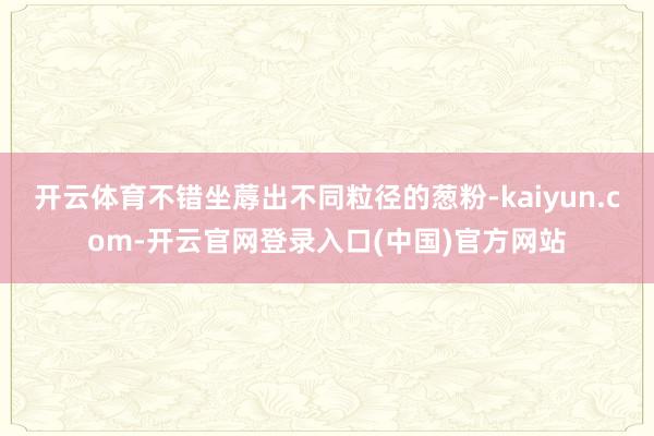 开云体育不错坐蓐出不同粒径的葱粉-kaiyun.com-开云官网登录入口(中国)官方网站