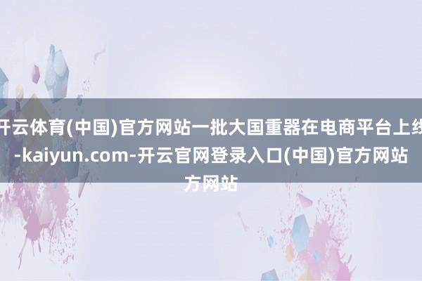 开云体育(中国)官方网站一批大国重器在电商平台上线-kaiyun.com-开云官网登录入口(中国)官方网站