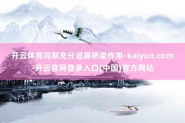 开云体育同期充分进展桥梁作用-kaiyun.com-开云官网登录入口(中国)官方网站