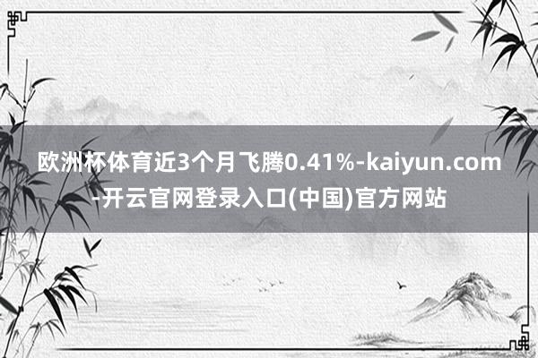 欧洲杯体育近3个月飞腾0.41%-kaiyun.com-开云官网登录入口(中国)官方网站