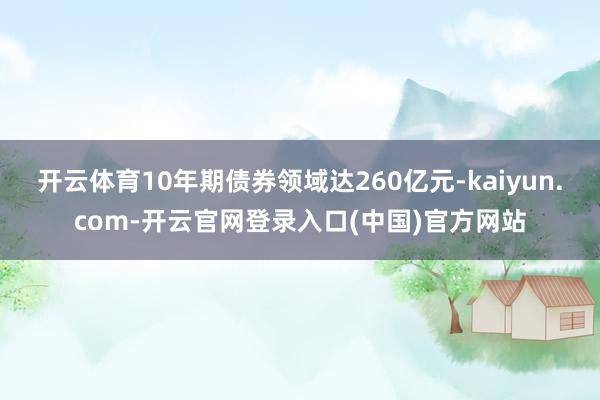 开云体育10年期债券领域达260亿元-kaiyun.com-开云官网登录入口(中国)官方网站