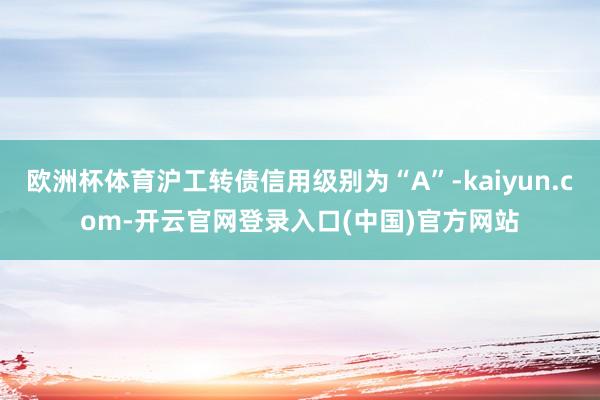 欧洲杯体育沪工转债信用级别为“A”-kaiyun.com-开云官网登录入口(中国)官方网站