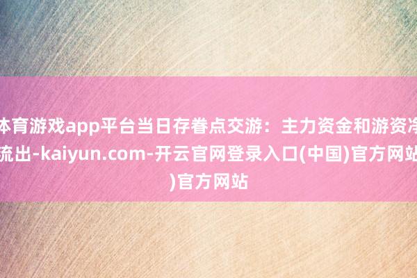 体育游戏app平台当日存眷点交游：主力资金和游资净流出-kaiyun.com-开云官网登录入口(中国)官方网站