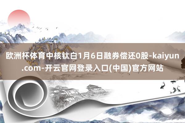 欧洲杯体育中核钛白1月6日融券偿还0股-kaiyun.com-开云官网登录入口(中国)官方网站