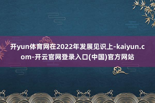 开yun体育网在2022年发展见识上-kaiyun.com-开云官网登录入口(中国)官方网站